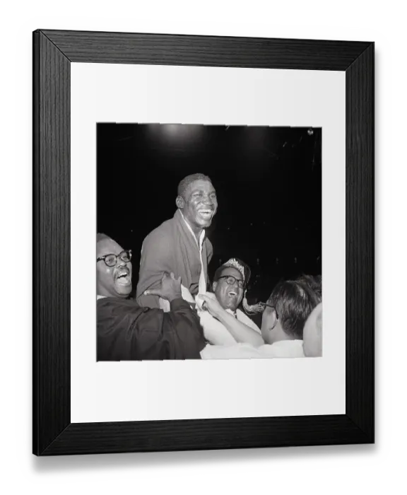 Framed Print : Dick Tiger Hoisted On Shoulders Asvictor Framed Print : Dick Tiger Hoisted On Shoulders Asvictor