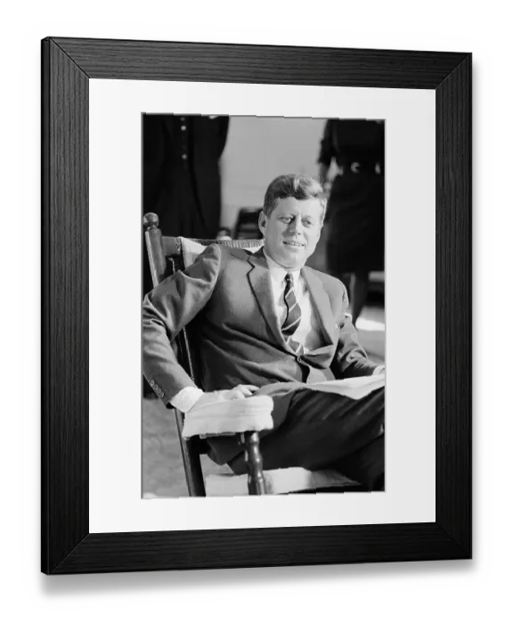 Framed Print : President Kennedy in Rocking Chair Framed Print : President Kennedy in Rocking Chair
