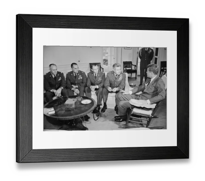 Framed Print : President Talking with Pilots Framed Print : President Talking with Pilots