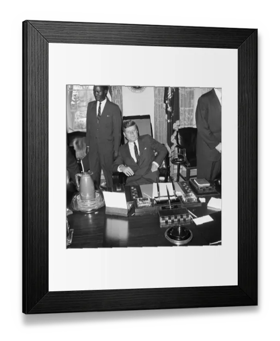 Framed Print : President Kennedy in Oval Office Framed Print : President Kennedy in Oval Office