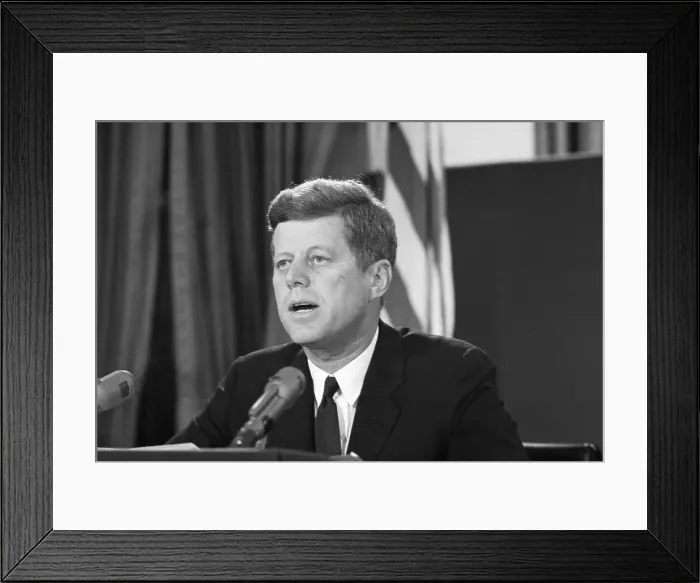 Framed Print : President Kennedy Delivering Speech Framed Print : President Kennedy Delivering Speech