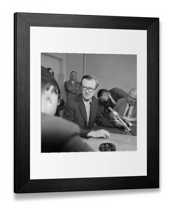 Framed Print : Dr. Maurice Wilkins Holding Press Conference