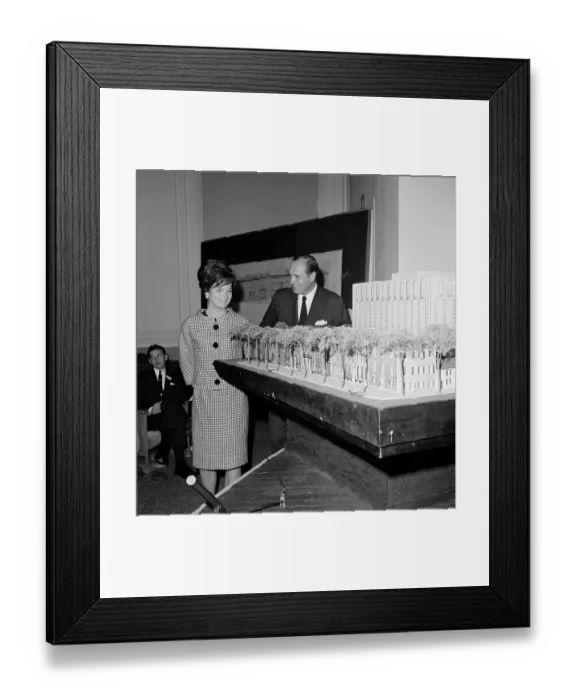 Framed Print : Jacqueline Kennedy Looking at Model of Lafayette Square Framed Print : Jacqueline Kennedy Looking at Model of Lafayette Square