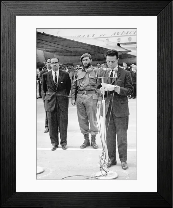 Framed Print : Ahmed Ben Bella Reading at Microphone Framed Print : Ahmed Ben Bella Reading at Microphone