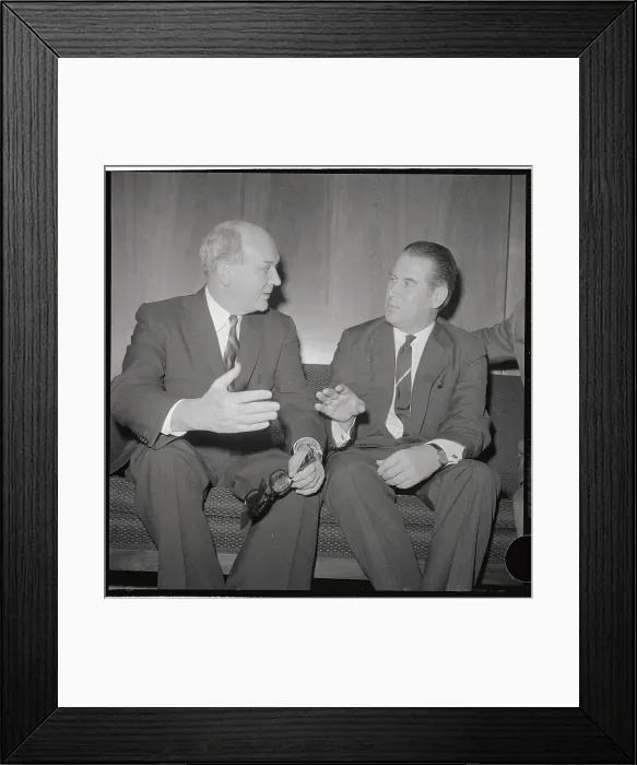 Framed Print : Dean Rusk Talking with Gerhard Schroeder Framed Print : Dean Rusk Talking with Gerhard Schroeder