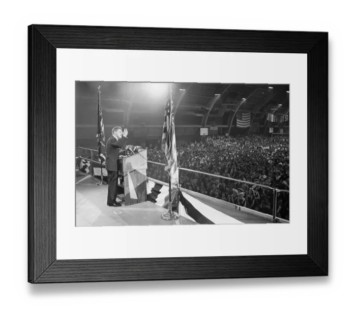 Framed Print : President Kennedy Speaking at Rally Framed Print : President Kennedy Speaking at Rally