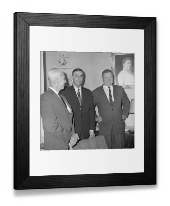 Framed Print : Former Major General Edwin A. Walker with His Attorneys Framed Print : Former Major General Edwin A. Walker with His Attorneys