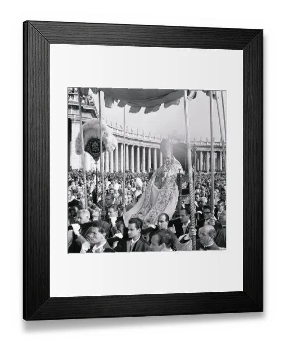 Framed Print : Pope John XXIII Being Carried in Chair Framed Print : Pope John XXIII Being Carried in Chair