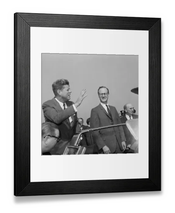 Framed Print : John Kennedy Waving Framed Print : John Kennedy Waving