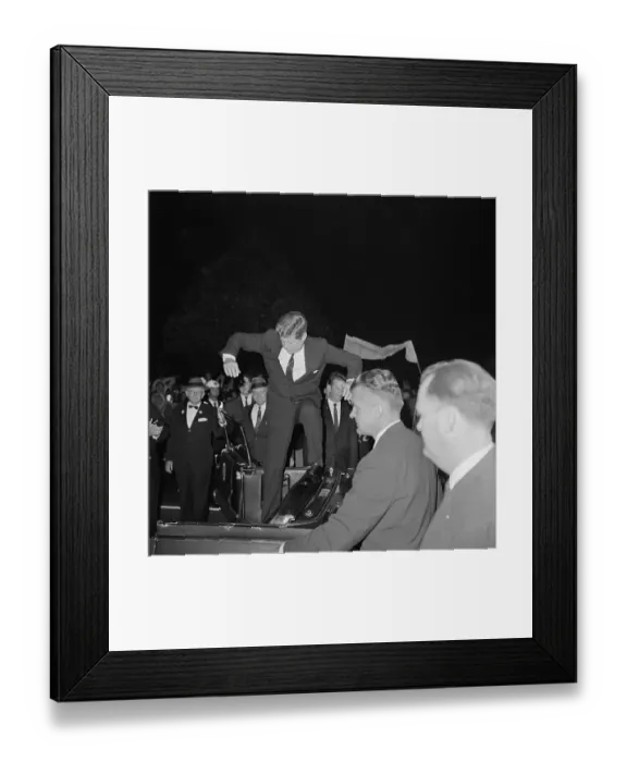 Framed Print : John Kennedy at Political Rally Framed Print : John Kennedy at Political Rally