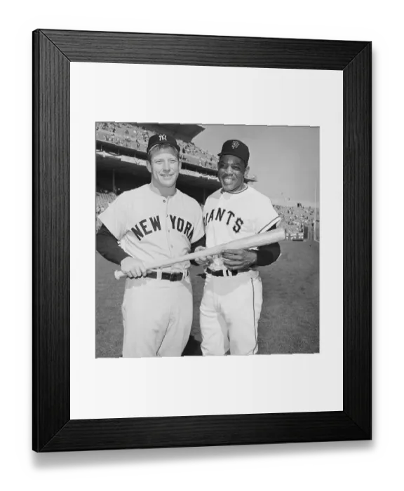 Framed Print : Mickey Mantle and Willie Mays at World Series