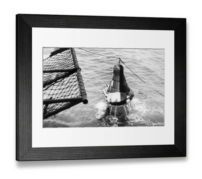 Framed Print : Lifting Sigma Capsule From Ocean To Ship Framed Print : Lifting Sigma Capsule From Ocean To Ship