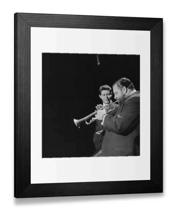 Framed Print : Eddie Fisher Singing to Al Hirt's Horn Framed Print : Eddie Fisher Singing to Al Hirt's Horn