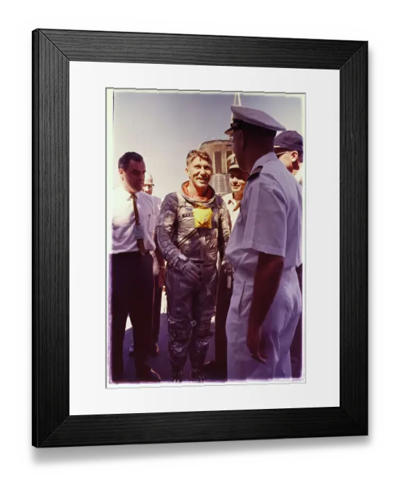 Framed Print : Walter Schirra Speaking to an Officer Framed Print : Walter Schirra Speaking to an Officer