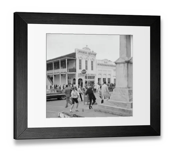 Framed Print : Students Rioting and Throwing Rocks Framed Print : Students Rioting and Throwing Rocks