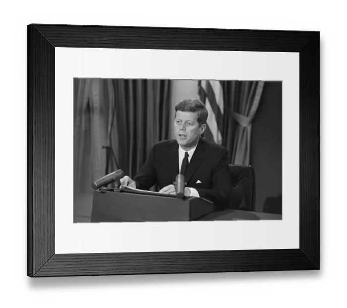 Framed Print : President Kennedy Delivering Speech Framed Print : President Kennedy Delivering Speech