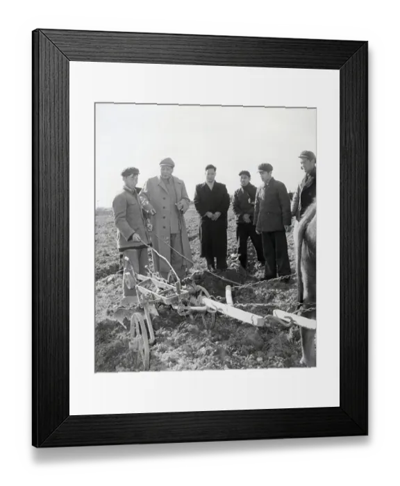 Framed Print : Mao_Tse-Tung At Demonstration Of Plow Framed Print : Mao_Tse-Tung At Demonstration Of Plow