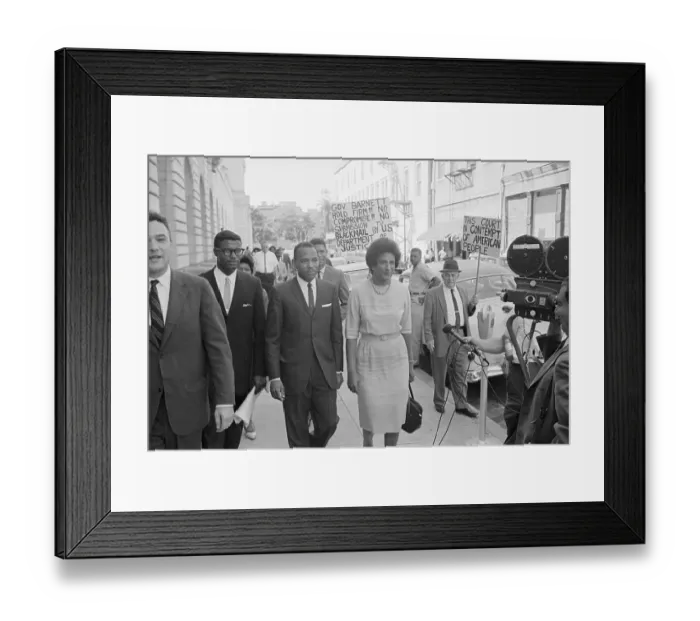 Framed Print : James Meredith with Constance Motley Framed Print : James Meredith with Constance Motley