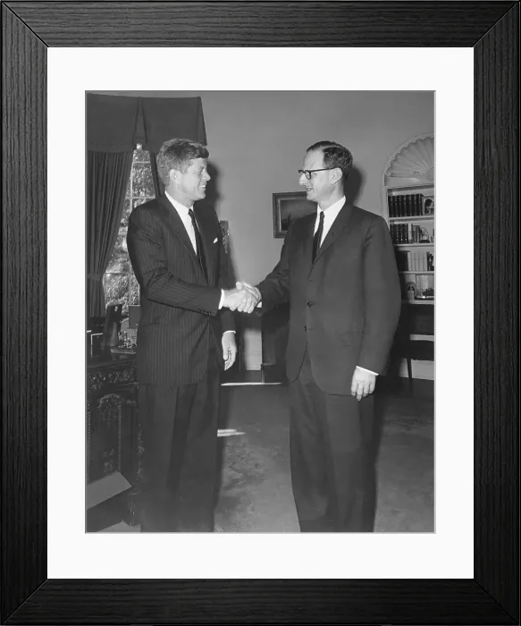 Framed Print : John Kennedy Shaking Hands with Morgenthau Framed Print : John Kennedy Shaking Hands with Morgenthau