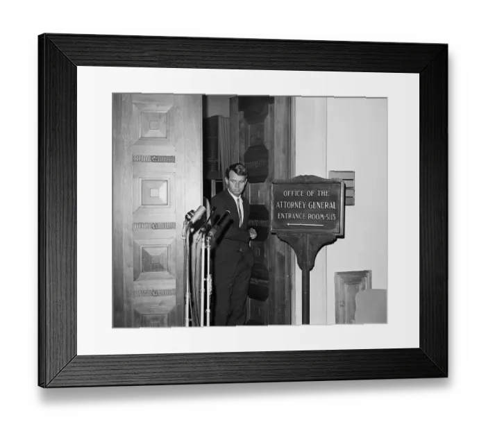 Framed Print : Robert Kennedy by His Office