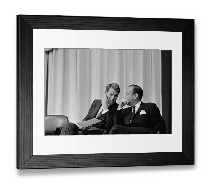 Framed Print : Robert Kennedy Conversing With Robert Wagner Framed Print : Robert Kennedy Conversing With Robert Wagner