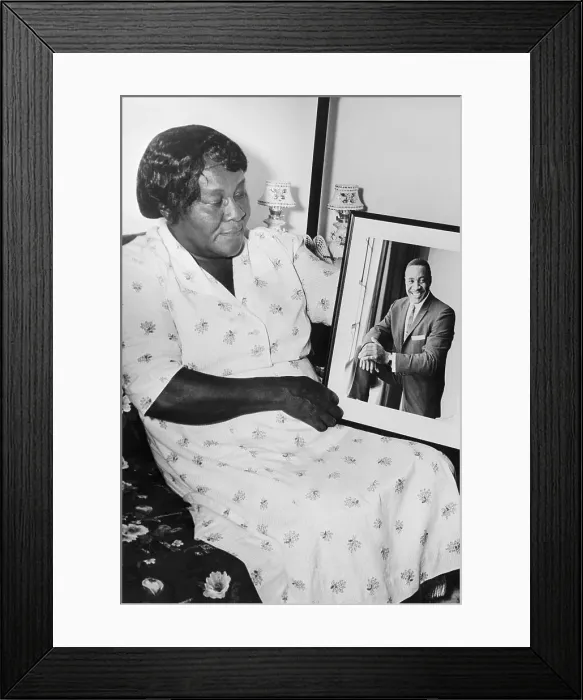 Framed Print : Helen Liston Holding a Photograph of Her Son Framed Print : Helen Liston Holding a Photograph of Her Son