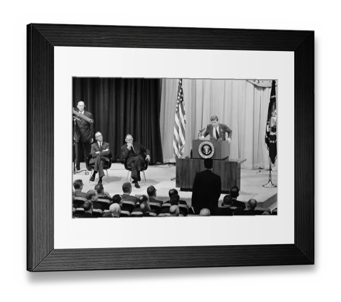Framed Print : President John F. Kennedy Answering Questions Framed Print : President John F. Kennedy Answering Questions