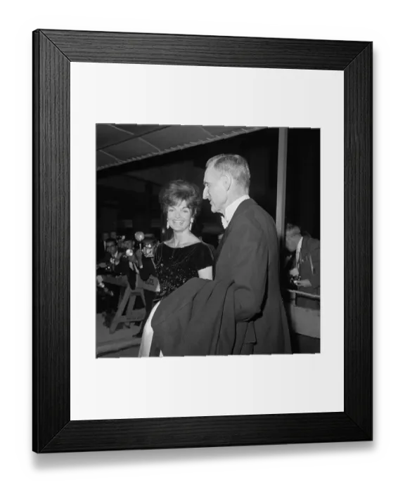 Framed Print : Portrait of Jackie Kennedy and John D Rockefeller III
