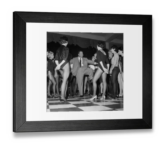 Framed Print : Jackie Gleason with Dancers Framed Print : Jackie Gleason with Dancers