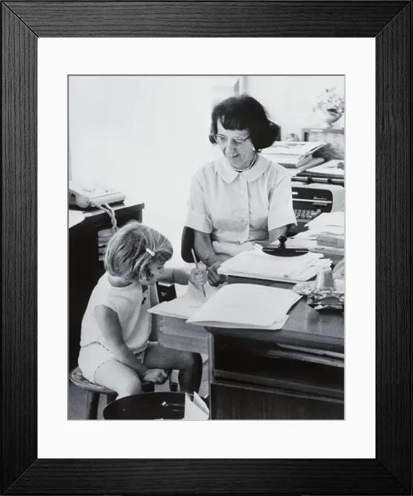 Framed Print : Portrait of Evelyn Lincoln and Caroline Kennedy