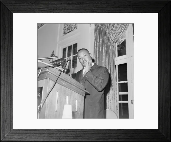 Framed Print : Martin Luther King, Jr. Speaking at Press Conference Framed Print : Martin Luther King, Jr. Speaking at Press Conference