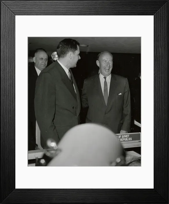 Framed Print : Gromyko and Stevenson Standing Together Framed Print : Gromyko and Stevenson Standing Together