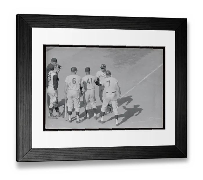 Framed Print : Giants Teammates Strolling on Field Framed Print : Giants Teammates Strolling on Field
