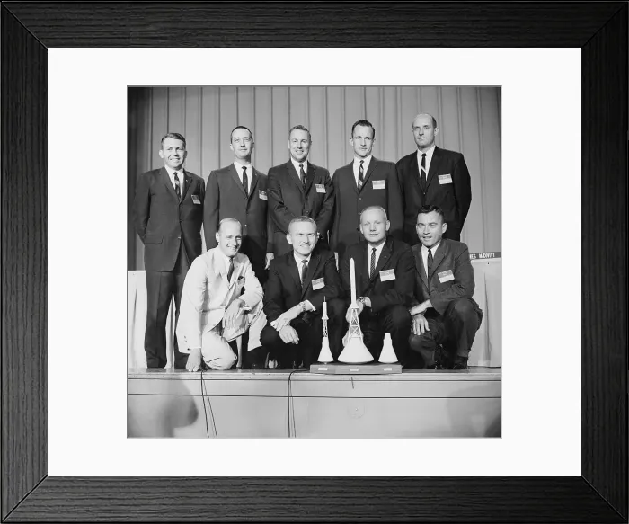 Framed Print : Nine New Astronauts Posing Together Framed Print : Nine New Astronauts Posing Together