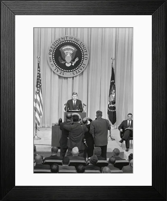 Framed Print : Photographers Taking Pictures of President John F. Kennedy Framed Print : Photographers Taking Pictures of President John F. Kennedy