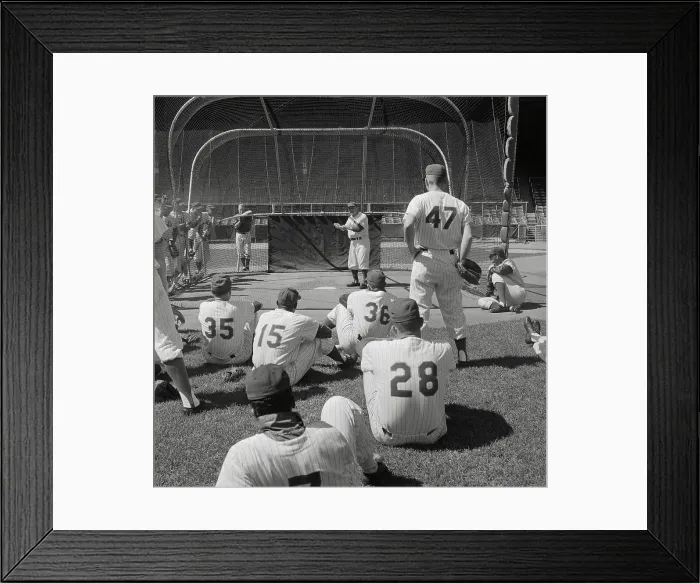 Framed Print : Casey Stengel Coaching Team at Batting Practice Framed Print : Casey Stengel Coaching Team at Batting Practice