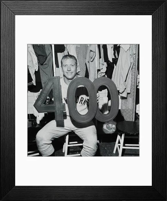 Framed Print : Mickey Mantle Holding Large Numerals Framed Print : Mickey Mantle Holding Large Numerals