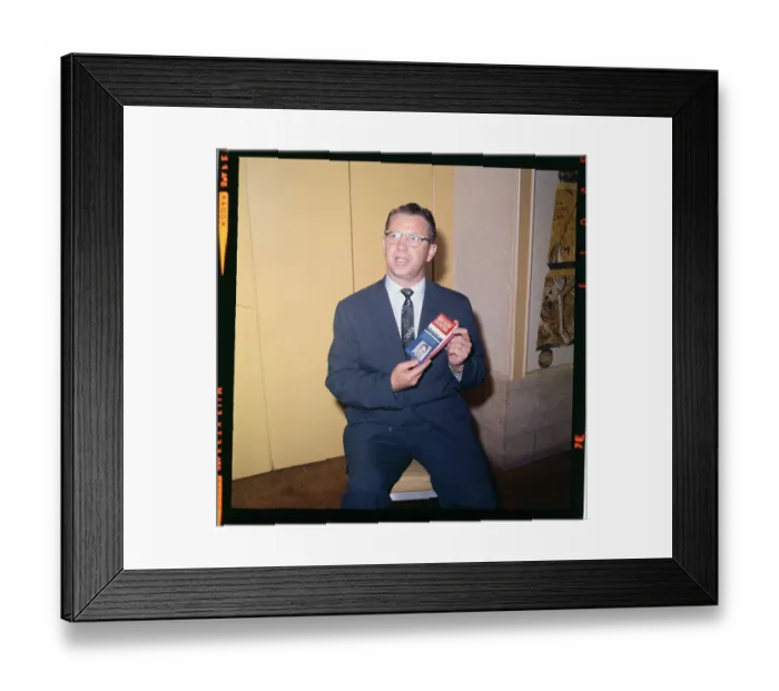 Framed Print : Vance Hartke Displaying His Book Framed Print : Vance Hartke Displaying His Book