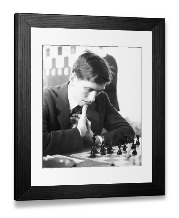 Framed Print : Bobby Fischer Contemplating Chess Move Framed Print : Bobby Fischer Contemplating Chess Move