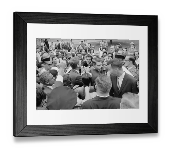 Framed Print : John Kennedy Greeting a Group