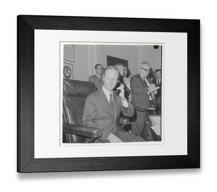 Framed Print : Robert Morgenthau Talking on Telephone Framed Print : Robert Morgenthau Talking on Telephone