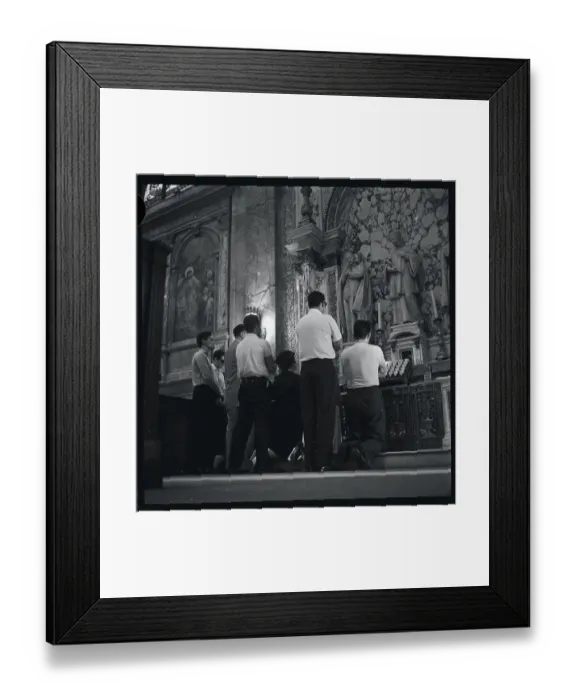 Framed Print : Cuban Refugees Praying Before Altar Framed Print : Cuban Refugees Praying Before Altar
