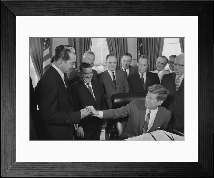 Framed Print : President Kennedy at Philippines War Damage Bill Framed Print : President Kennedy at Philippines War Damage Bill