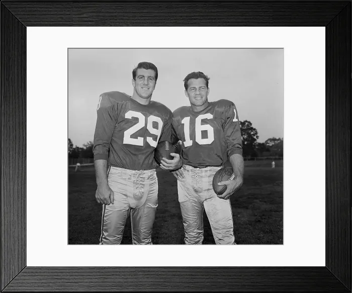 Framed Print : Portrait of Frank Gifford and Alex Webster Framed Print : Portrait of Frank Gifford and Alex Webster
