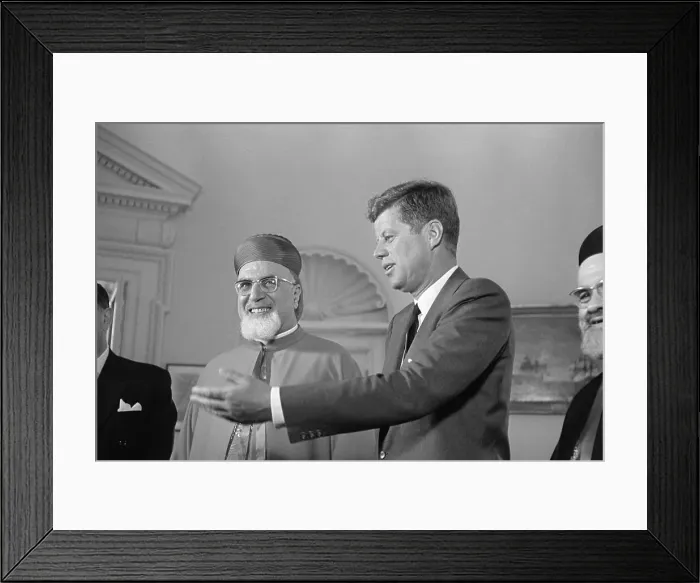 Framed Print : John Kennedy Meeting Paul Butros Meouchi Framed Print : John Kennedy Meeting Paul Butros Meouchi