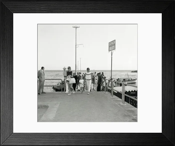 Framed Print : Jacqueline Bouvier Kennedy Onassis and Daughter Caroline Being Escorted Near Dock Framed Print : Jacqueline Bouvier Kennedy Onassis and Daughter Caroline Being Escorted Near Dock