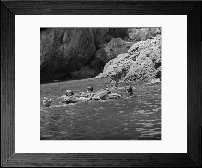 Framed Print : Jackie Kennedy Swimming with Caroline Framed Print : Jackie Kennedy Swimming with Caroline