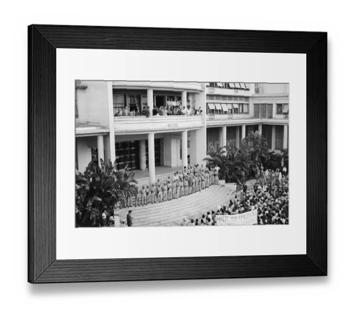 Framed Print : Algerian Police Guarding Government Building During Speech by Activist Framed Print : Algerian Police Guarding Government Building During Speech by Activist