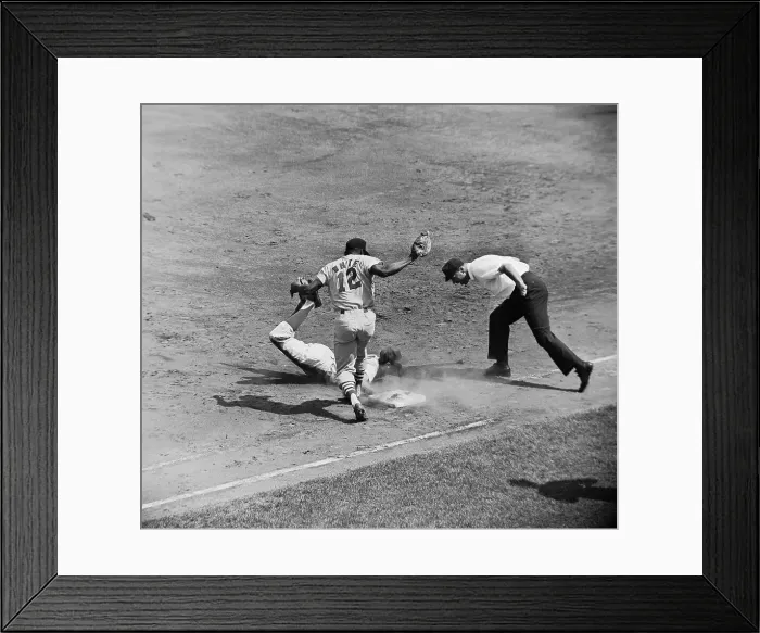 Framed Print : Rod Kanehl Sliding into First Base Framed Print : Rod Kanehl Sliding into First Base