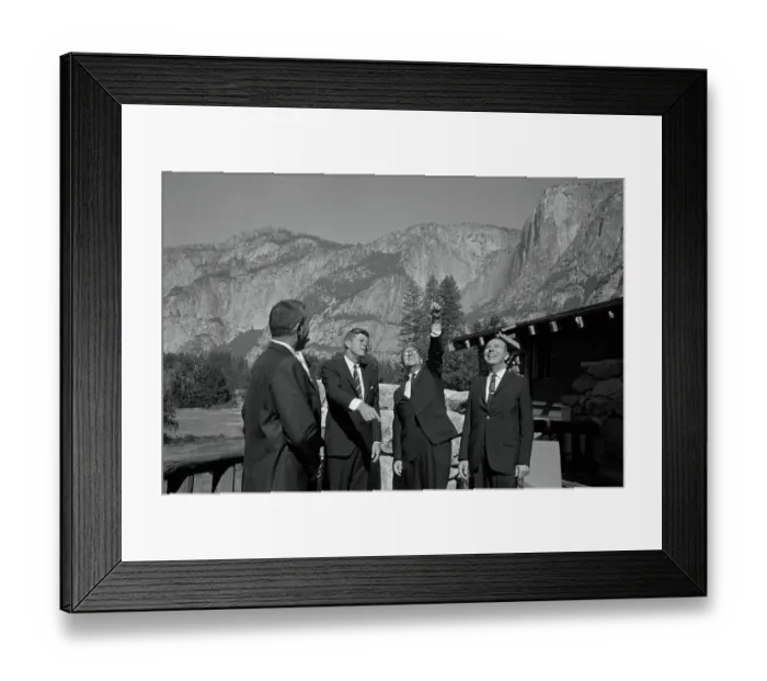 Framed Print : Governor Brown Pointing at Mountains Framed Print : Governor Brown Pointing at Mountains